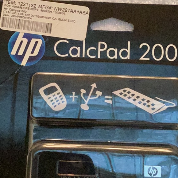HP CalcPad 200 . Calculator that doubles as a key pad. Brand New In Box - Picture 4 of 5